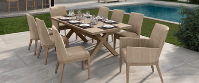 Siena Cushionless Outdoor Dining Collection by Ebel available at Davis Porch and Patio Weatherford Texas