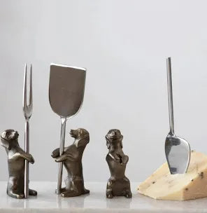 Cheese Knives w/ Dachshund Dog Stands