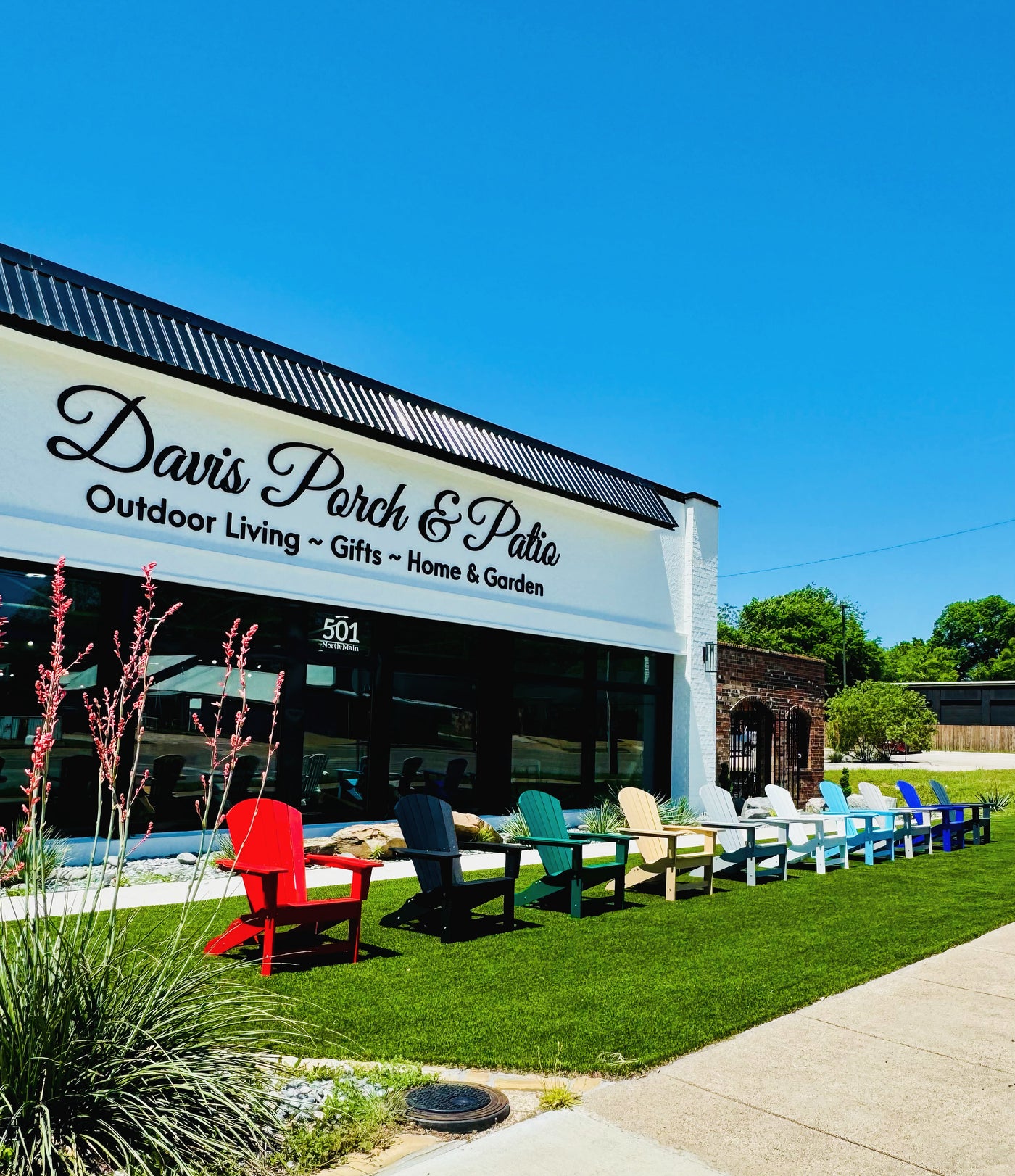 Davis Porch and Patio outdoor living and patio furniture store in Weatherford Texas. We design and manufacture our own poly outdoor furniture line. 