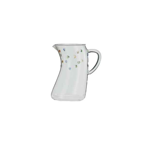  42 oz Handmade Glass Organic Shaped Pitcher with raised dots available at davis porch and patio in weatherford texas