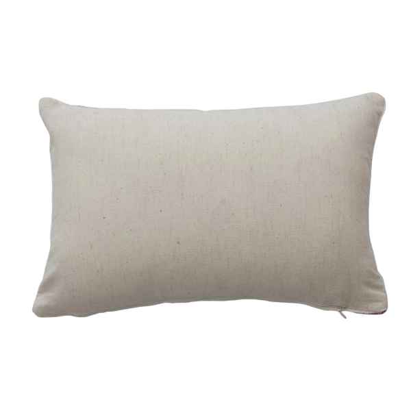 Cotton Velvet Embroidered Lumbar Pillow with Polka Dot Pattern