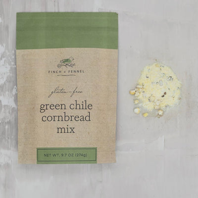 Finch & Fennel Gluten-Free Green Chile Cornbread Mix available at Davis Porch and Patio Weatherford Texas