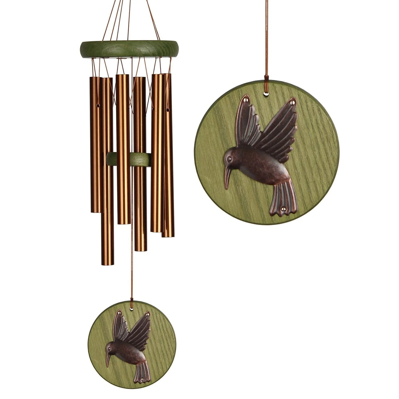 Green Hummingbird Habitats Wind Chime Available at Davis Porch and Patio Weatherford Texas