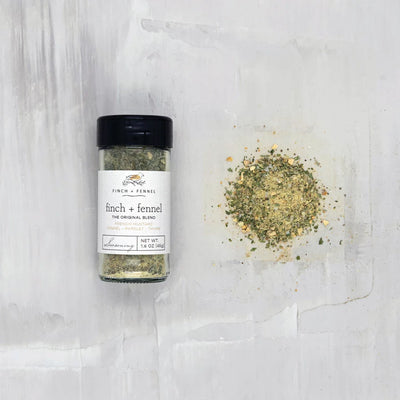 Finch + Fennel Seasoning Blend available at Davis Porch and Patio Weatherford Texas
