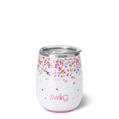 Swig Confetti 14oz Stemless Wine Cup Available at Davis Porch and Patio Weatherford Texas