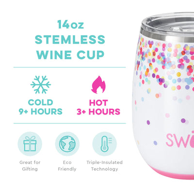 Swig Confetti 14oz Stemless Wine Cup