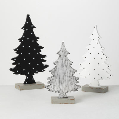 Black and White Wooden Tree Set