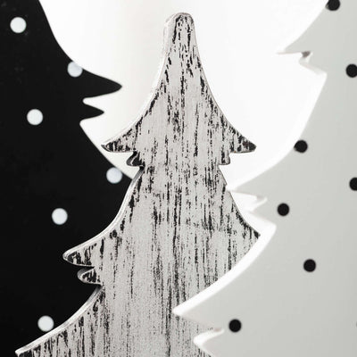 Black and White Wooden Tree Set