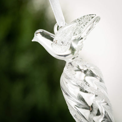 Frosted Bird Glass Finial Ornament