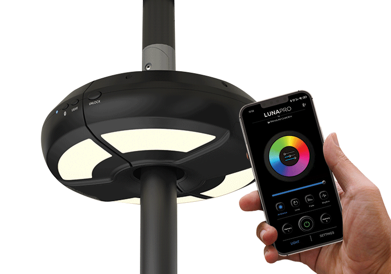 Luna Pro Multicolor Umbrella Light with Bluetooth Speaker