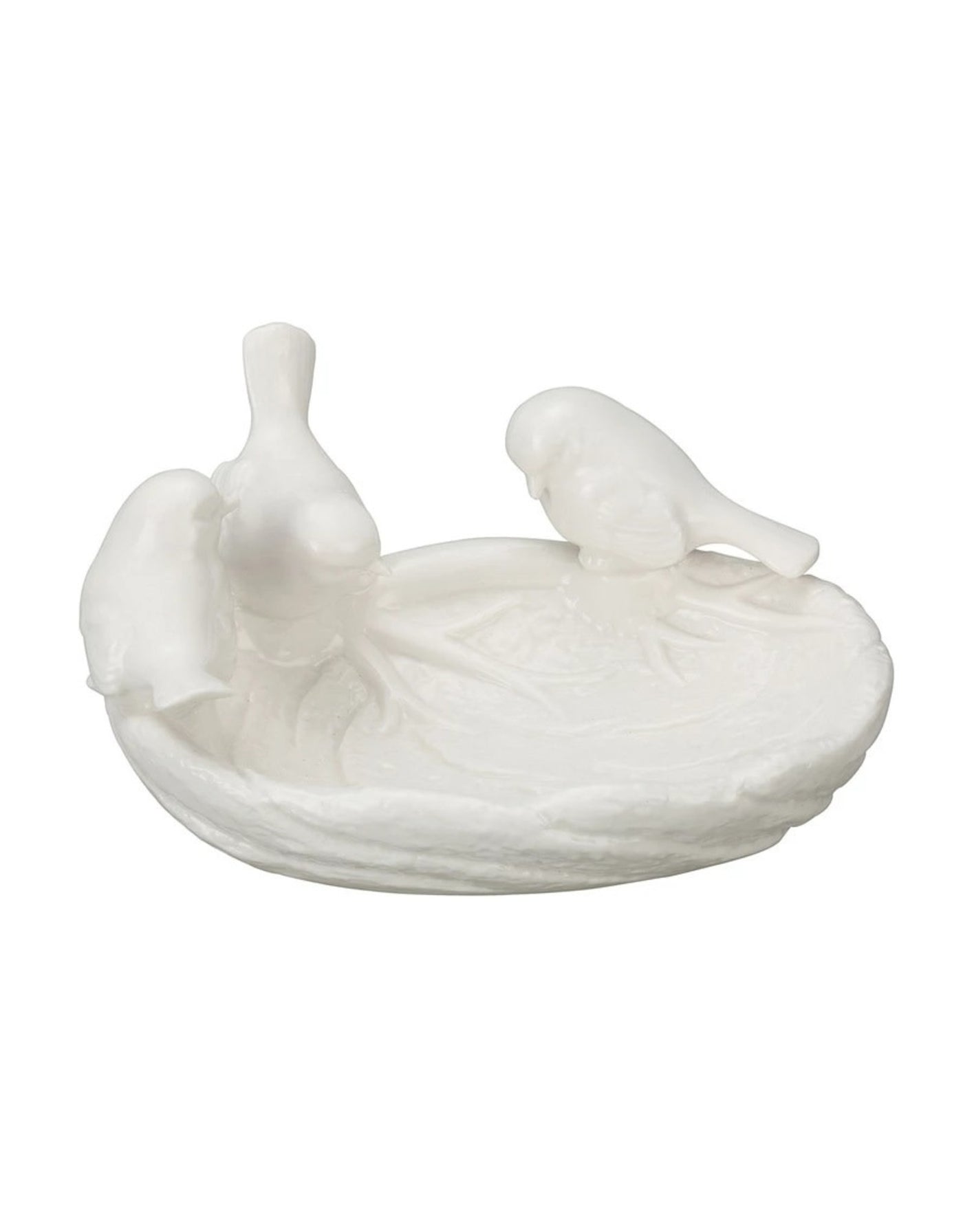 Decorative Ceramic Leaf Dish with Birds Available at Davis Porch and Patio Weatherford Texas