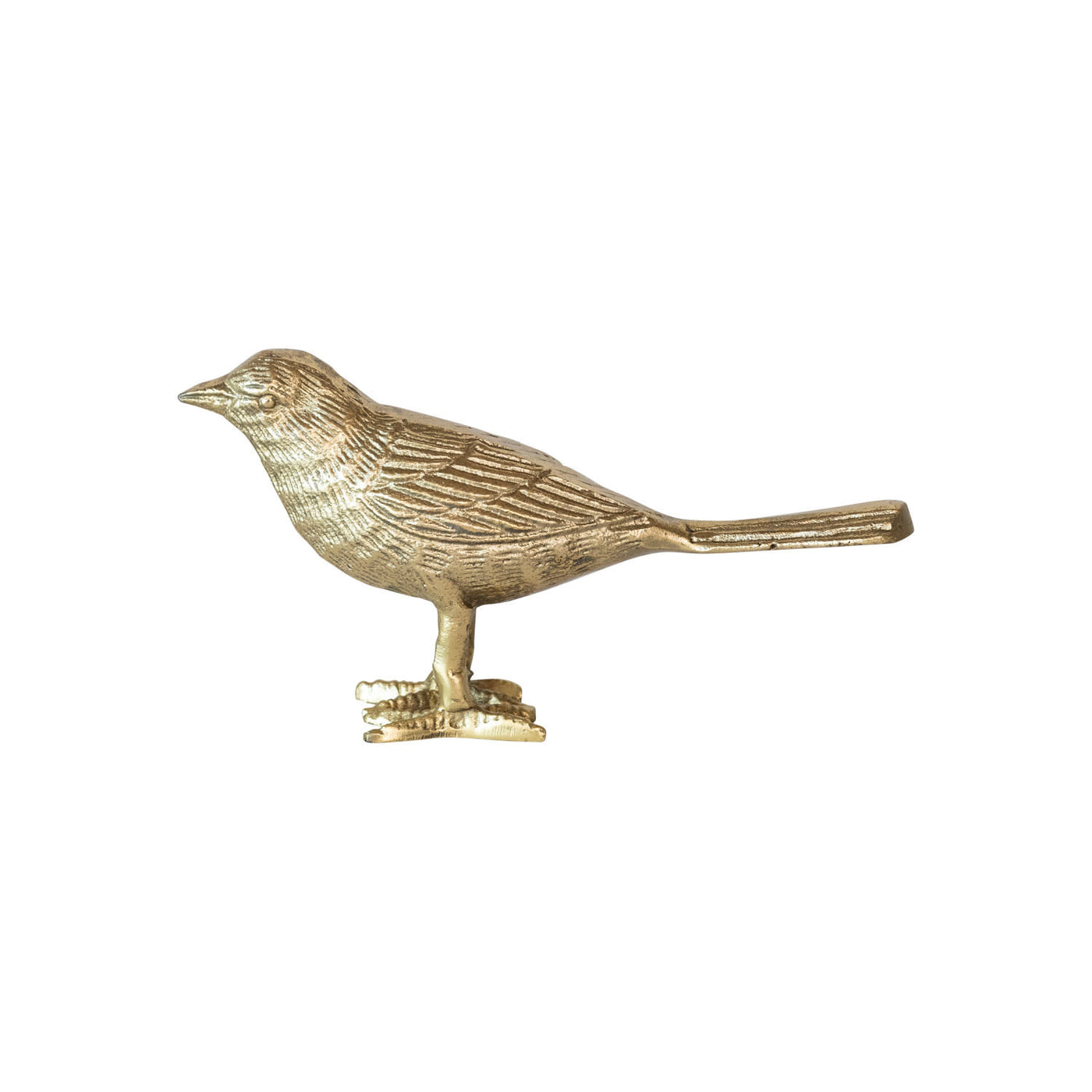 Gold Finish Cast Aluminum Bird Figurine available at Davis Porch and Patio Weatherford Texas