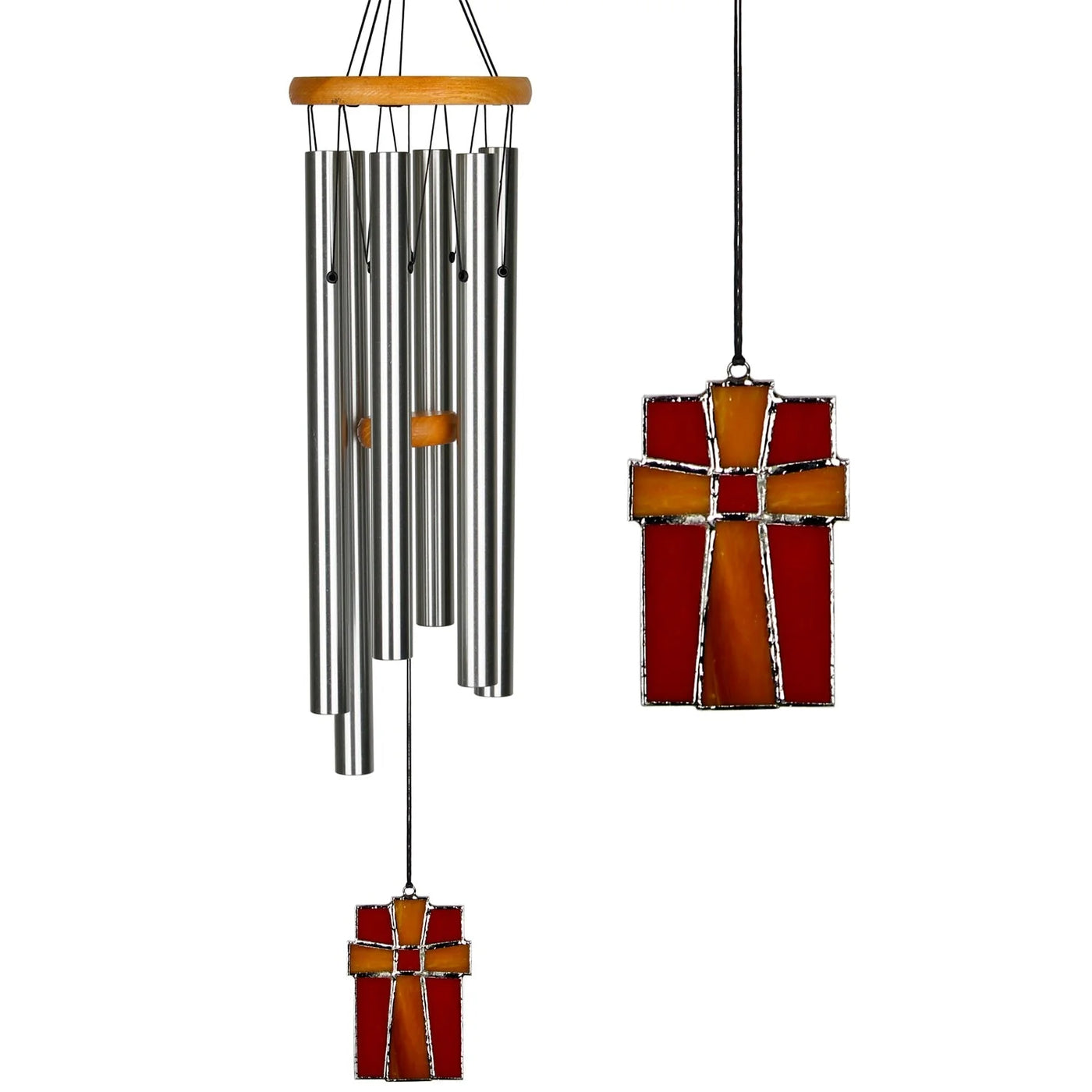 Amazing Grace Stained Glass Cross Wind Chime Available at Davis Porch and Patio Weatherford Texas