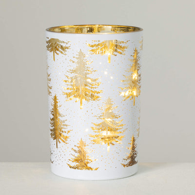 WHITE GOLD TREE CYLINDER LIGHT Christmas Decoration available at Davis Porch & Patio Weatherford Texas