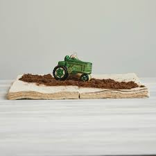 Hand-Painted Glass Tractor Ornament