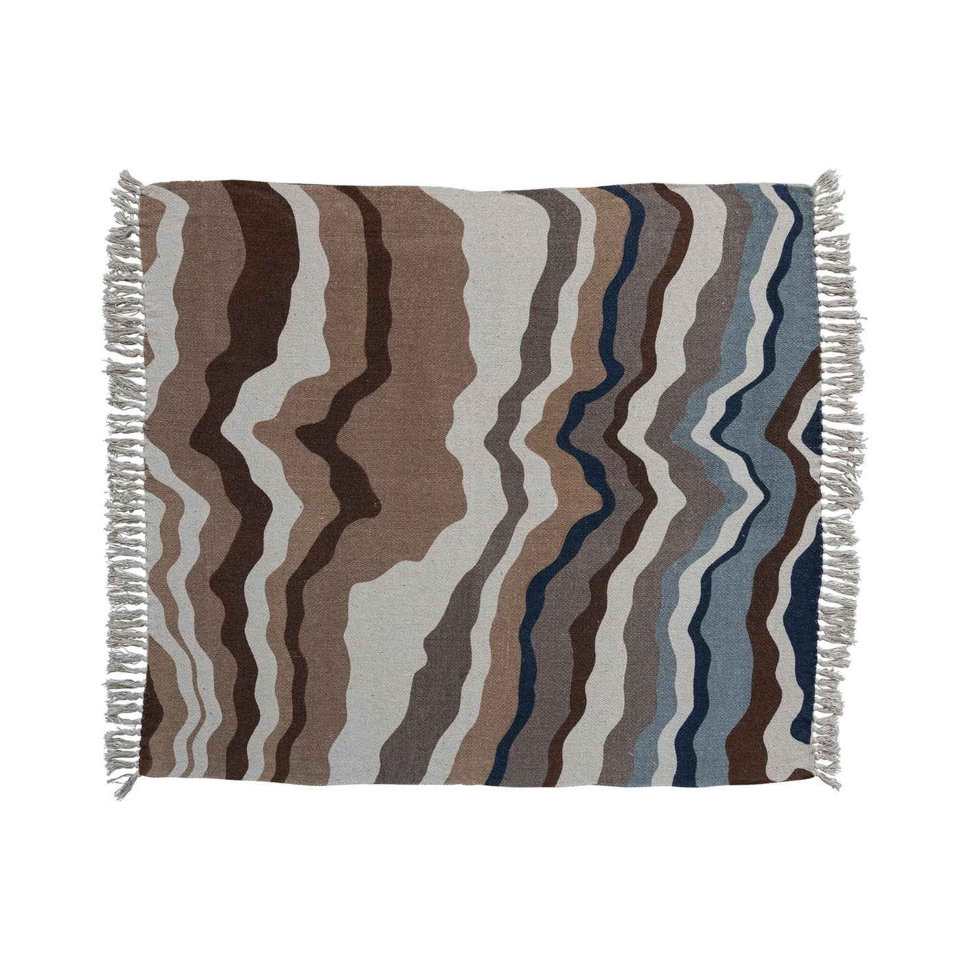 Recycled Cotton Blend Printed Throw w/ Marbled Design & Fringe available at Davis Porch & Patio Weatherford Texas