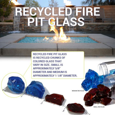 American Fire Glass Medium Recycled Fire Pit Glass 10lb Jar for indoor fireplace or outdoor fire pits or fireplace available at Davis Porch and Patio Weatherford Texas