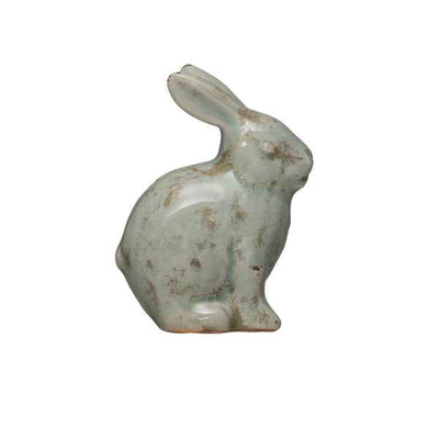 Distressed Terracotta Rabbit Figurine available at Davis Porch and Patio Weatherford Texas