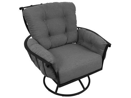 Vinings Swivel Rocker by Meadowcraft. Heavy duty Wrought iron patio furniture made in the USA available at Davis Porch and Patio Weatherford Texas