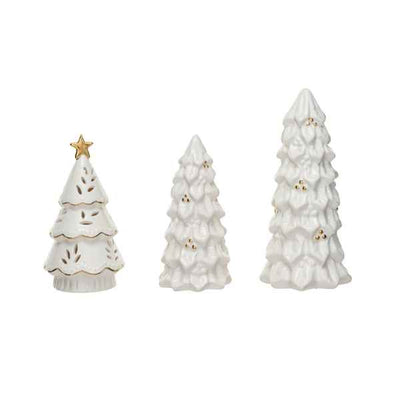 Stoneware Christmas Trees & 1 Stoneware LED Christmas Tree Set available at Davis Porch and Patio Weatherford Texas