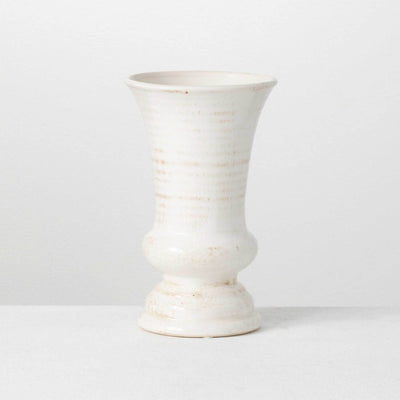 white ceramic farmhouse urn vase