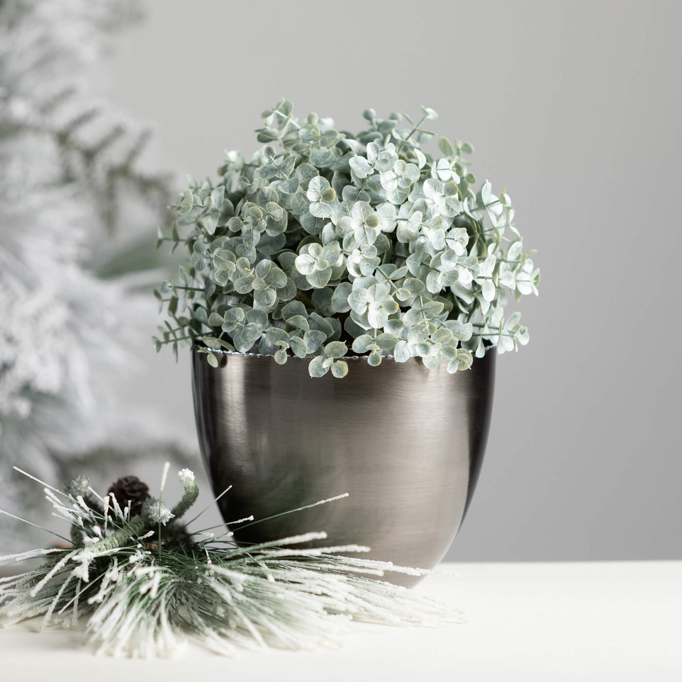 Glazed Silver Edged Planters