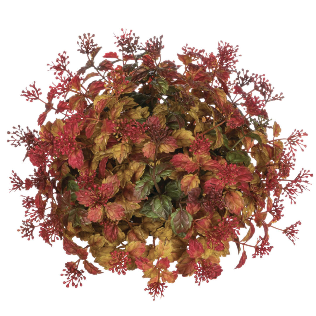 Decorative artificial Mini Leaf and Berry Half plant Orb
