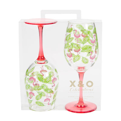 Flamingo Acrylic Wine Glass Set