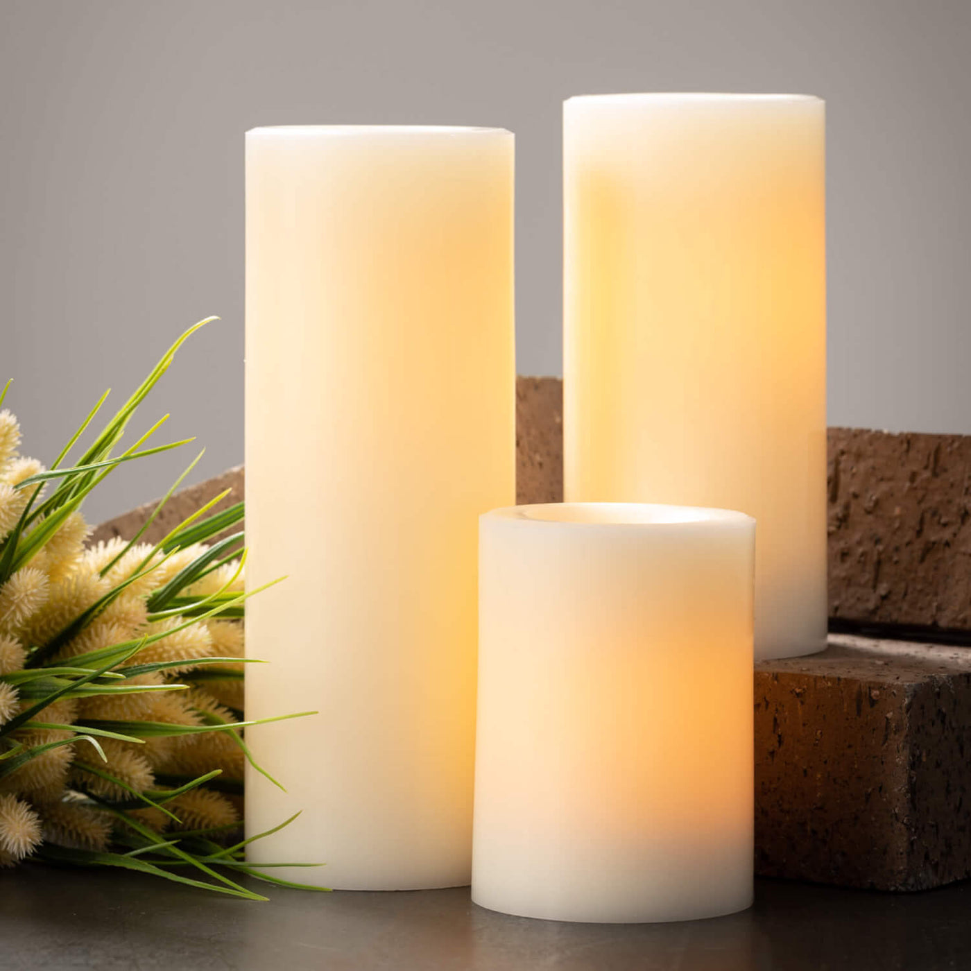 8” Outdoor Weighted LED Pillar Candle
