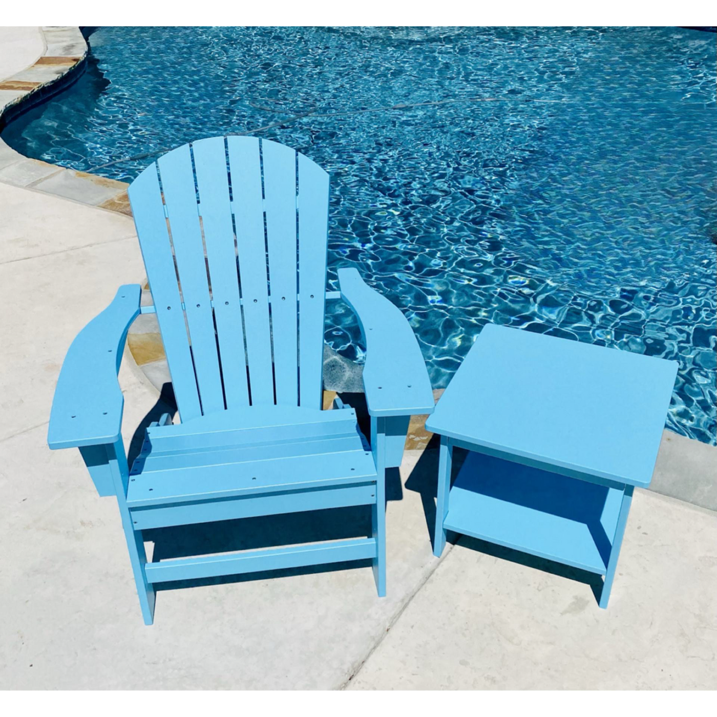 Aqua  Outdoor Poly Adirondack Chair
