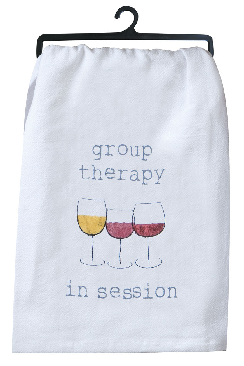 Wine Group Therapy Tea Towel