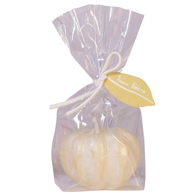 Vance Kitira Individually Wrapped Scented Pumpkin Candle Votive White Brushed with gold