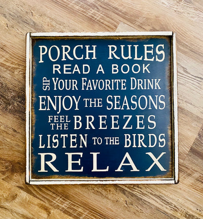 Porch Rules Read a Book Porch Sign