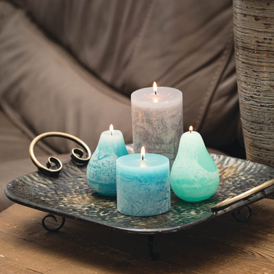Turquoise Timber Pear Candle