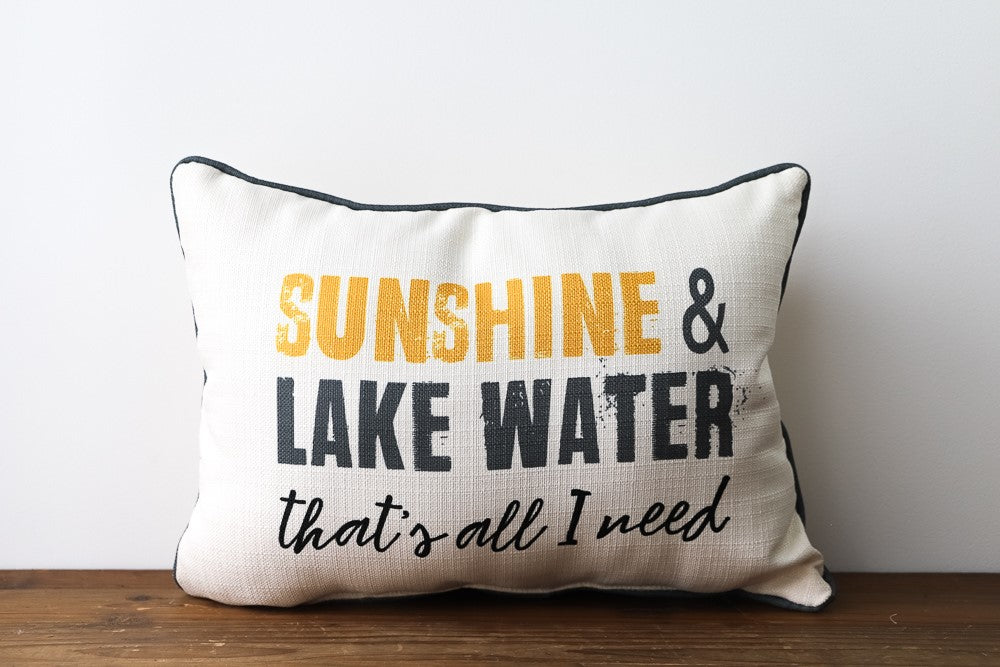 Sunshine & Lake Water Throw Pillow