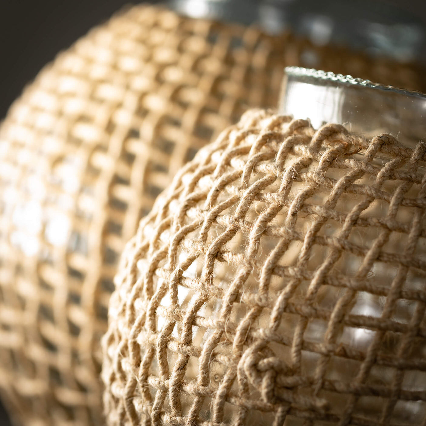 Woven Rattan Glass Spheres