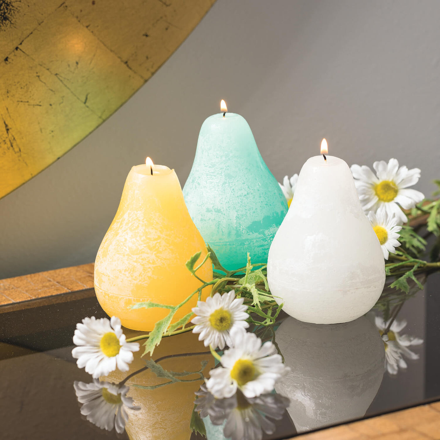 Turquoise Timber Pear Candle