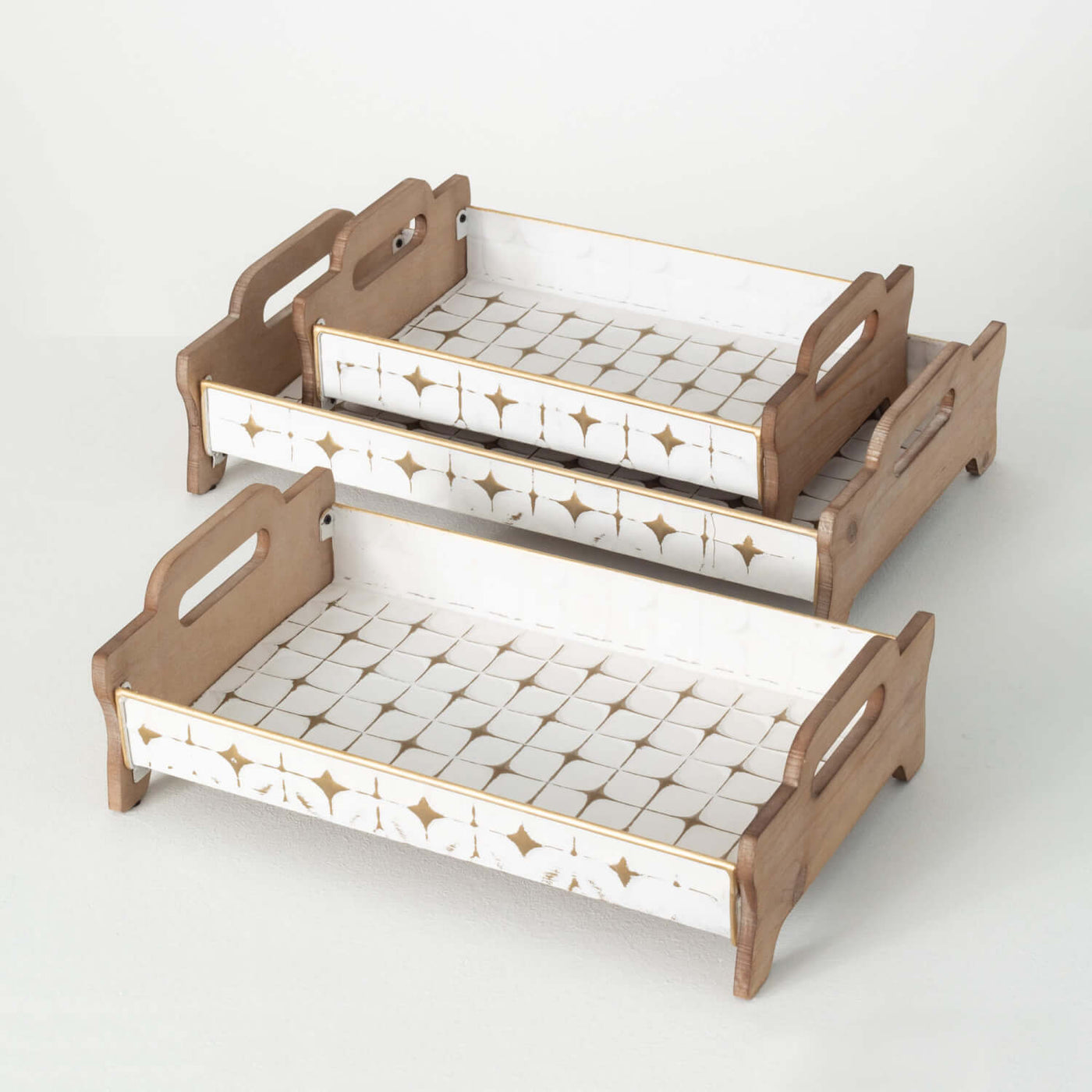 Gold Starburst Etched Tray Set