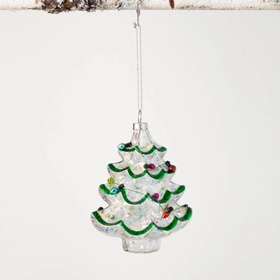  miniature vintage shimmering glass tree ornament
