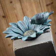 Bird On A Flower Basin Sculpture