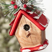 Red Glass Birdhouse Ornament
