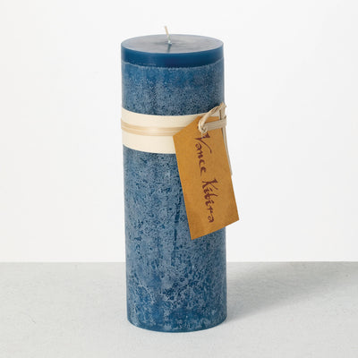 Vance Kitira English Blue Timber Candle 9 inch pillar
