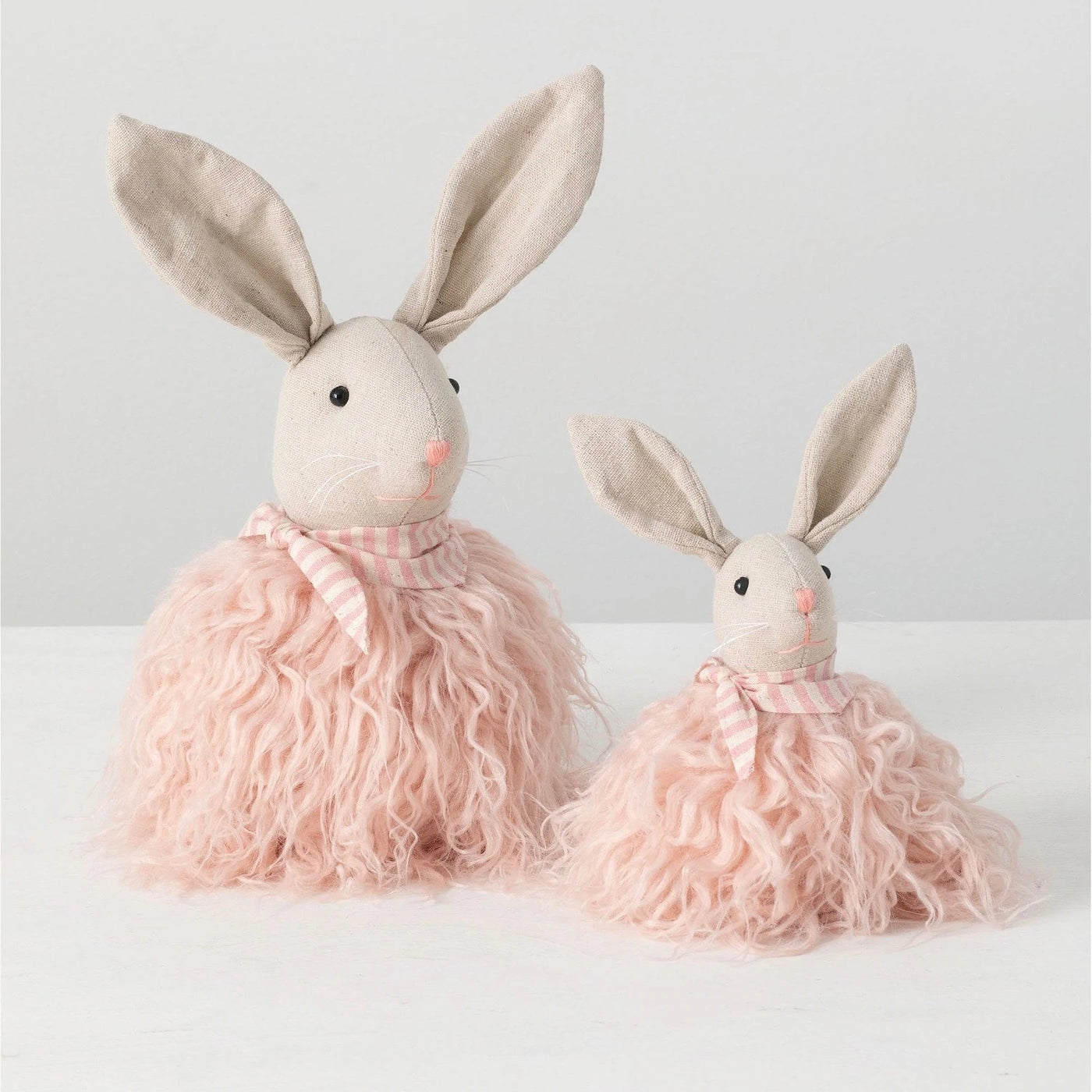 Large and small fuzzy pink bunnies