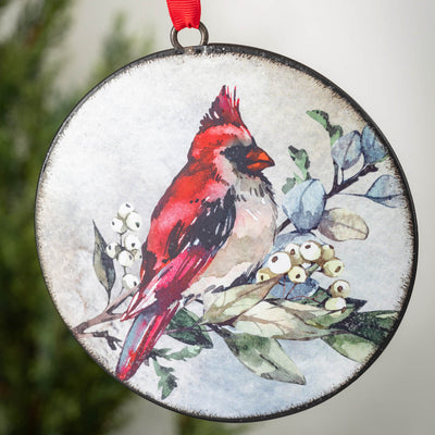 Iron Disc Cardinal Ornament