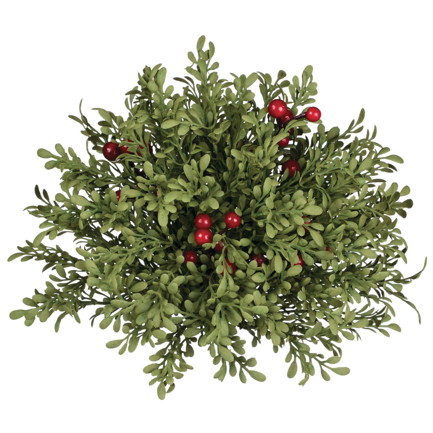Mini leaves and red holly berry half orb christmas decoration