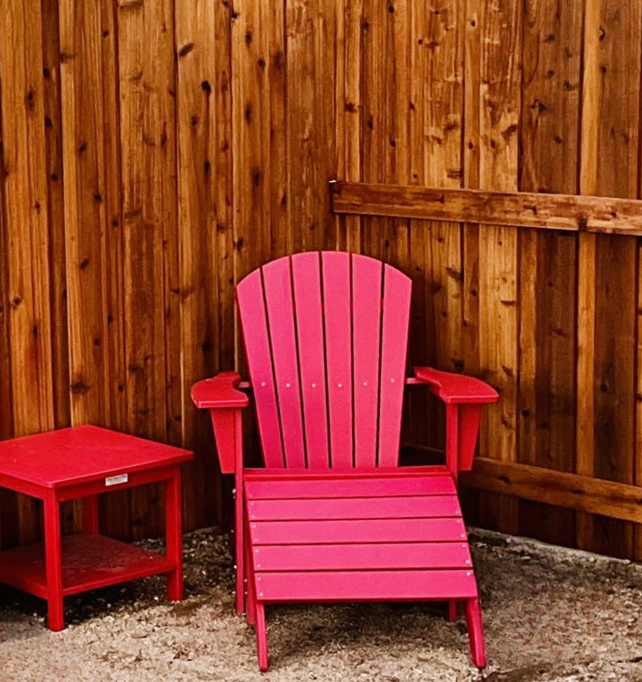 Red Outdoor Poly Adirondack Chair Weatherford Texas