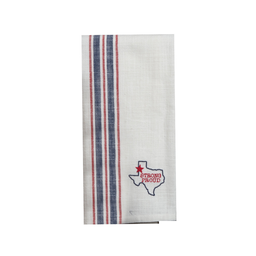Texas Pride Embroidered Tea Towel