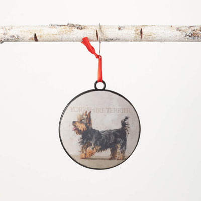 Round metal Yorkshire Terrier Ornament