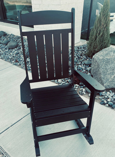 Straight Back Poly Outdoor Rocking Chair