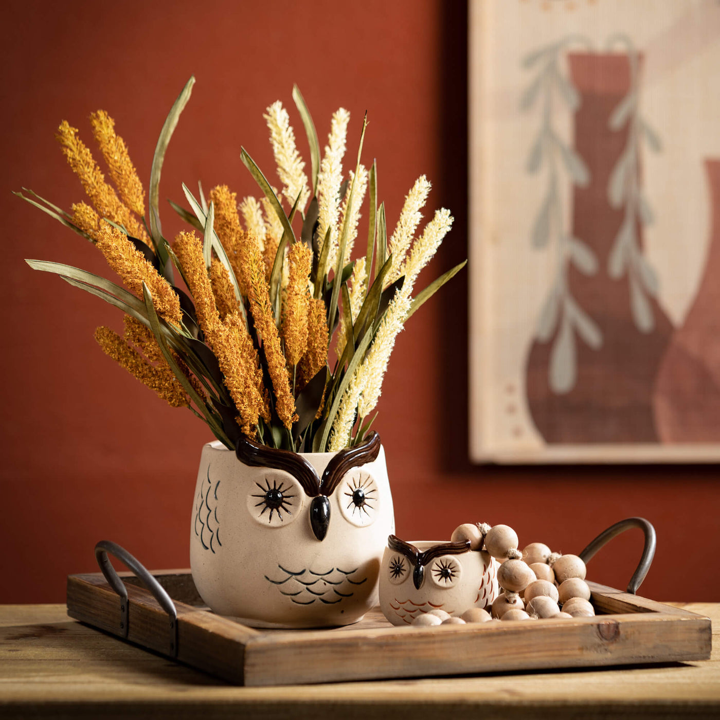 Kitschy Owl Planter Set